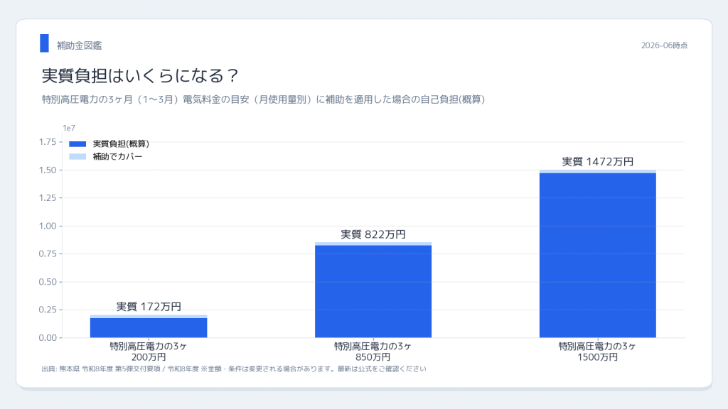 熊本県 特別高圧電気料金補助 実質負担シミュレーション
