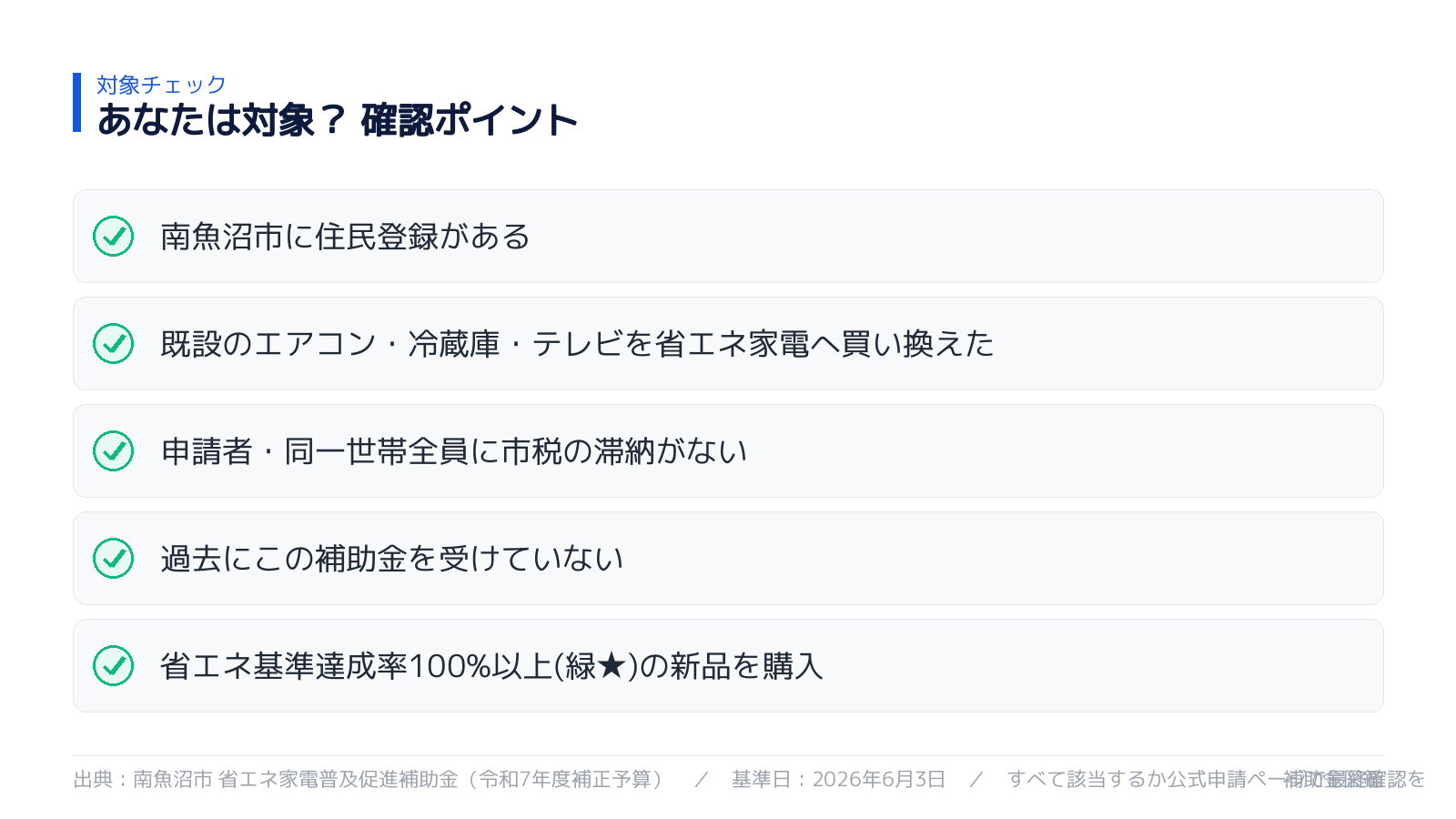 対象者の確認ポイント