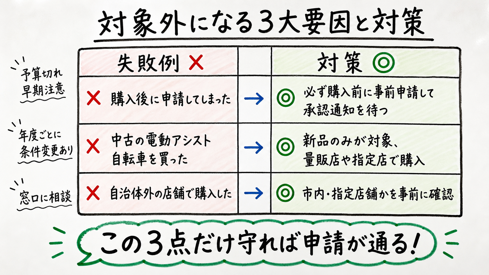 電動アシスト自転車補助金 対象外になる3大要因と対策