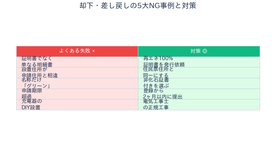 福岡市EV補助金 却下・差し戻しのNG事例と対策