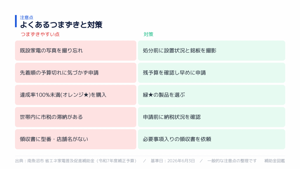 よくあるつまずきと対策
