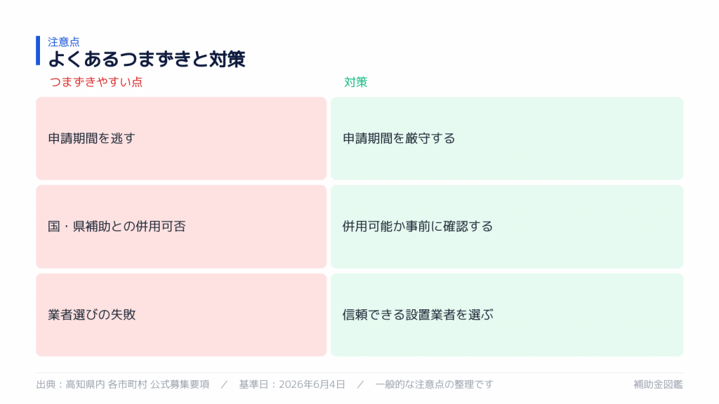 不採択・対象外を避けるポイント