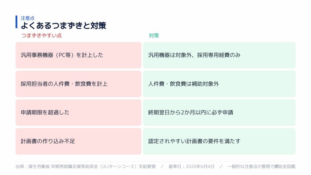 不採択・対象外を避けるポイント