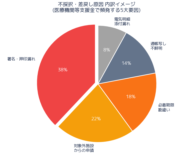 不採択・差戻し原因 内訳