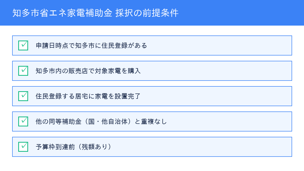 知多市省エネ家電補助金 採択5要件