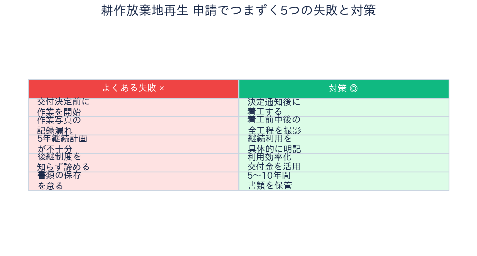 申請でつまずく失敗と対策