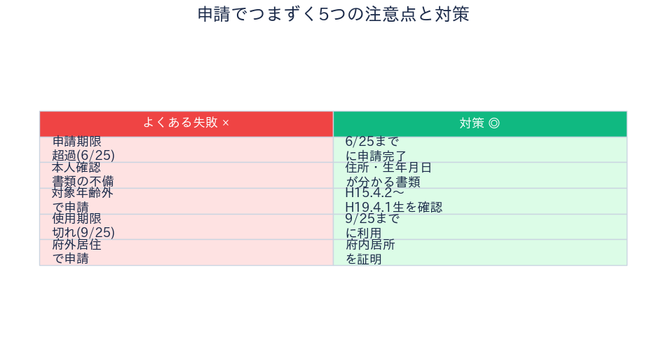 申請でつまずく注意点と対策