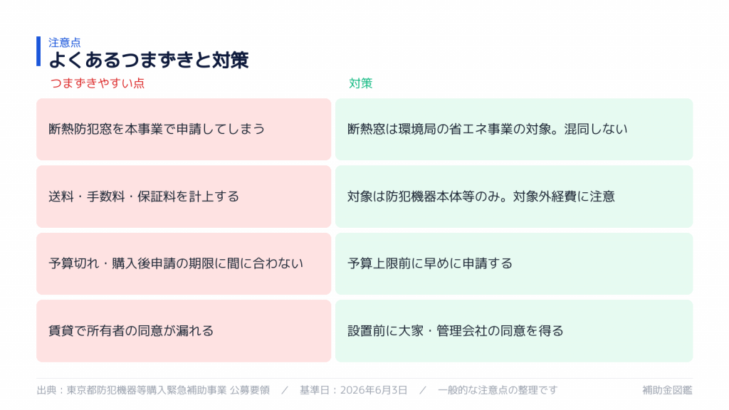 不採択・対象外を避けるポイント