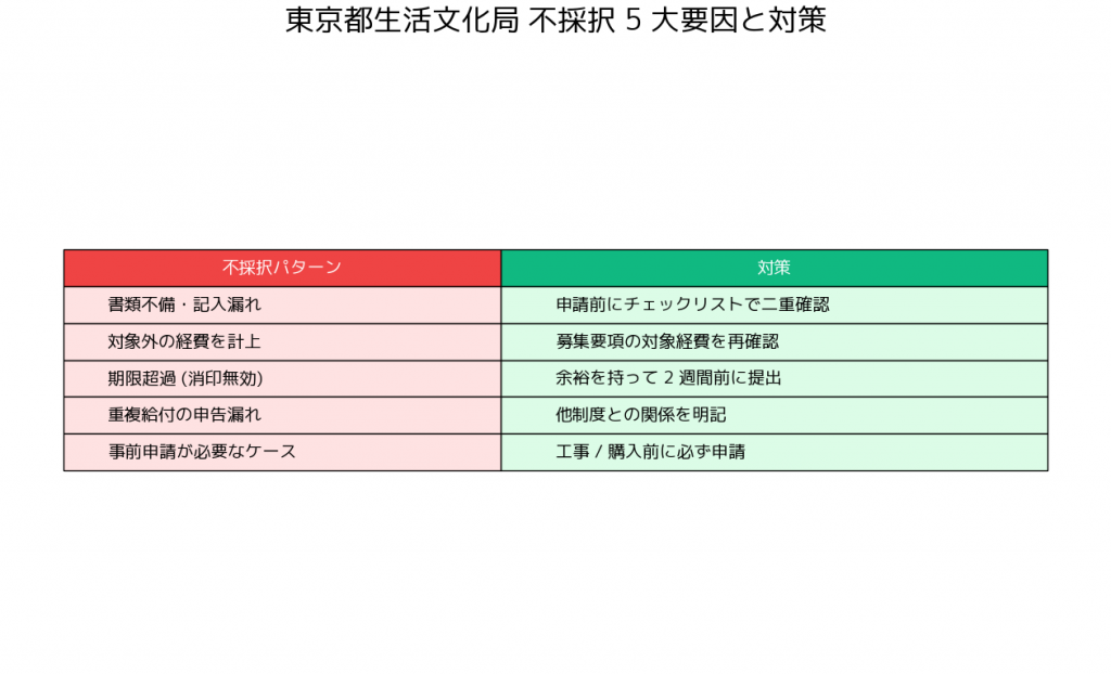東京都フリースクール利用料助成金(R7) 採択されない要因と対策