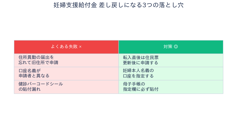 大阪市 妊婦支援給付金 - 差し戻しの落とし穴と対策