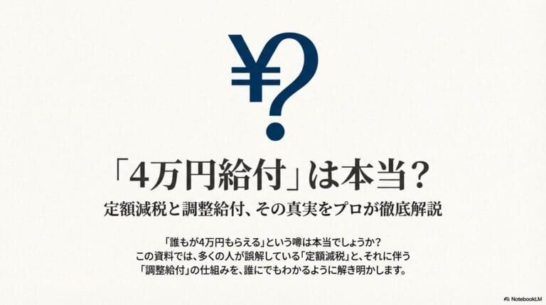 定額減税「4万円給付」はいつ？給付付き税額控除の全知識