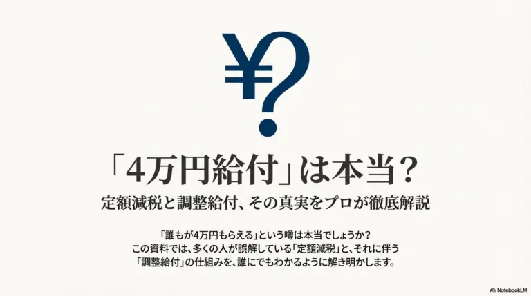 定額減税「4万円給付」はいつ？給付付き税額控除の全知識