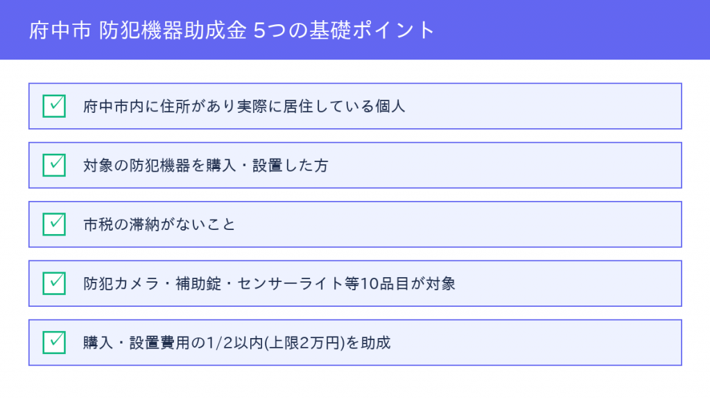 府中市防犯機器助成金の対象者条件