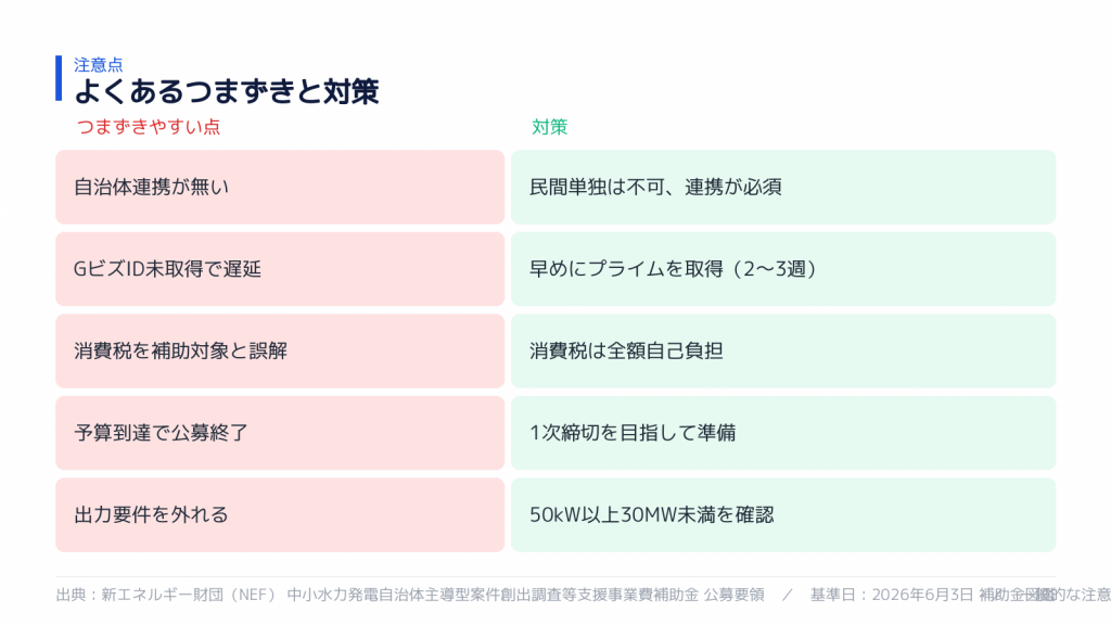 不採択・対象外を避けるポイント