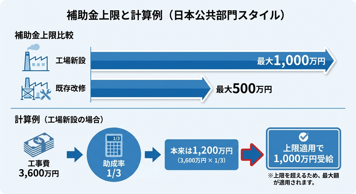 AI図解: 助成金額の上限と計算シミュレーション