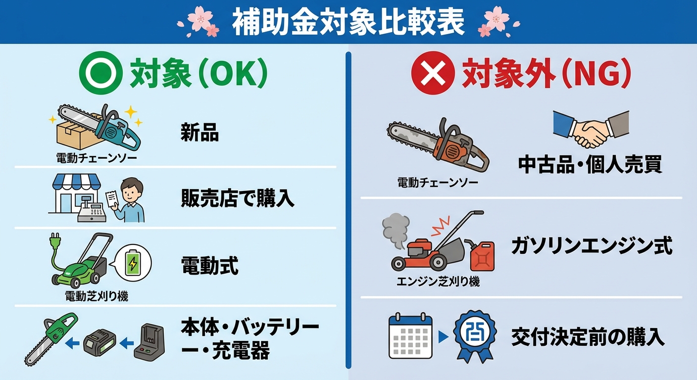 AI図解: 補助対象の判定フロー(OK/NGチェックリスト)