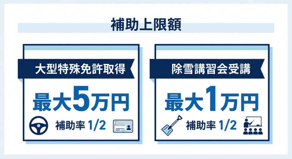 AI図解: 支援項目ごとの補助上限・補助率の比較