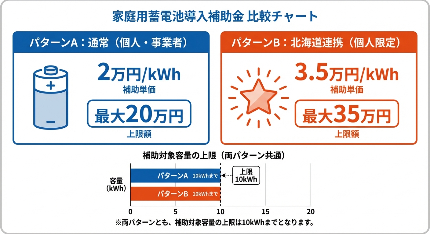 AI図解: 補助金額の2つのパターン比較シミュレーション