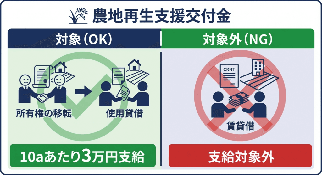 AI図解: 農地いきいき再生支援事業の「対象・対象外」判定チャート