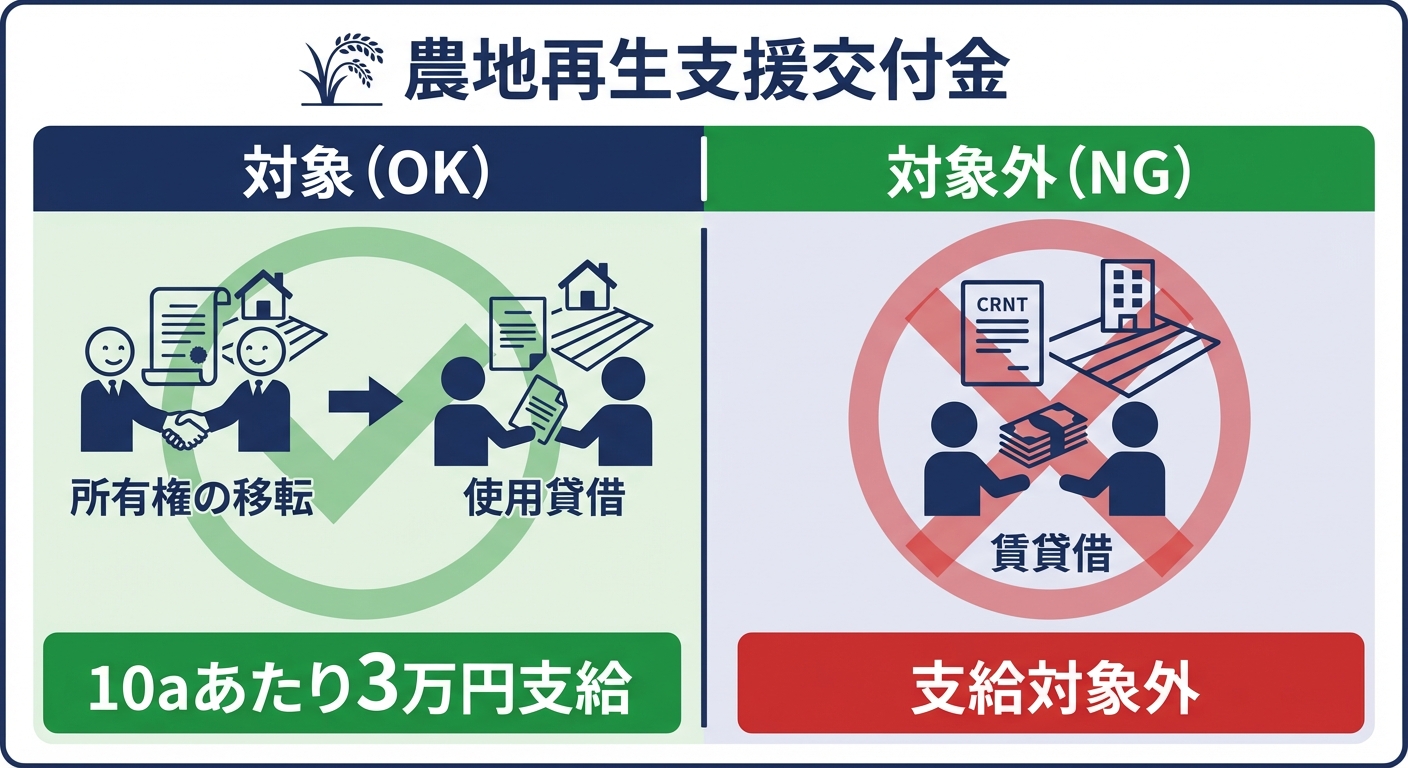 AI図解: 農地いきいき再生支援事業の「対象・対象外」判定チャート