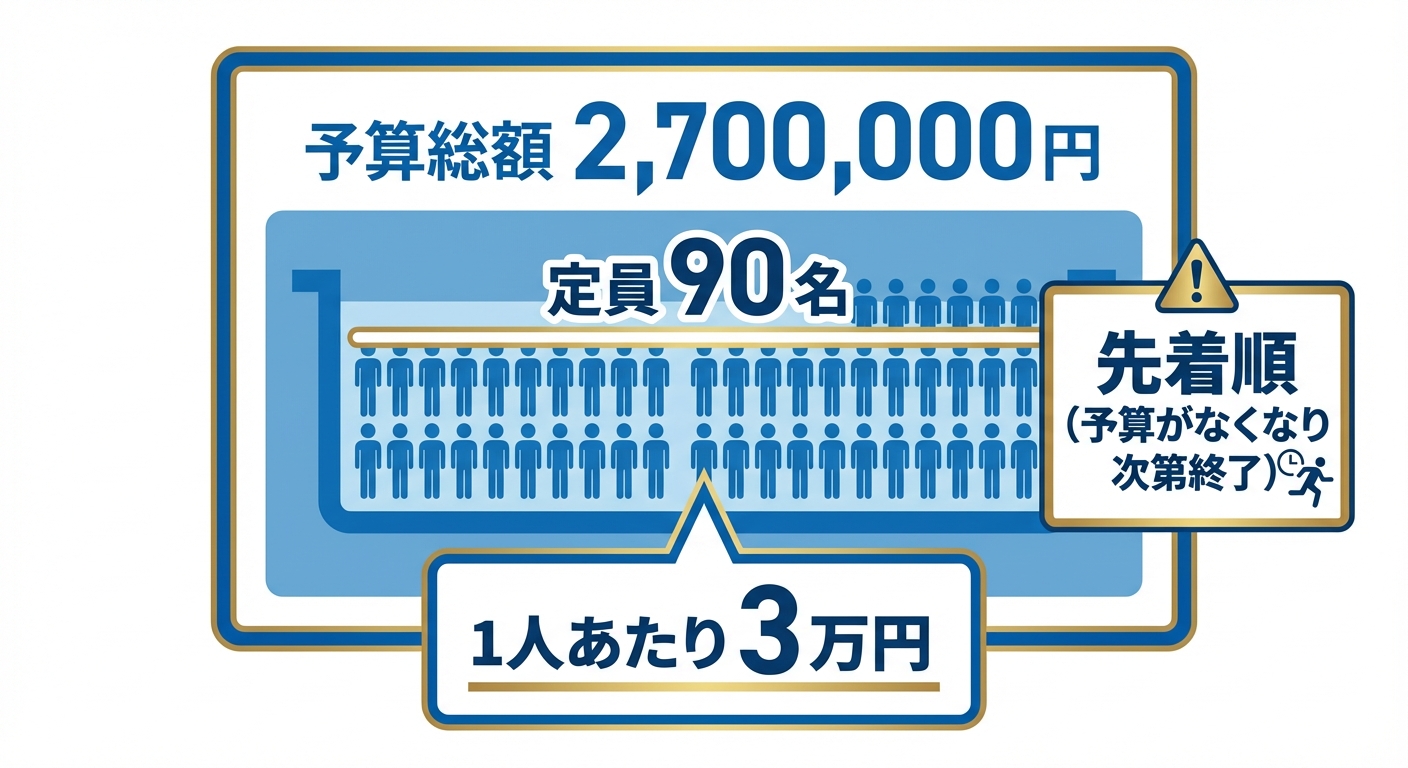 AI図解: 予算規模と残り枠のシミュレーション図解