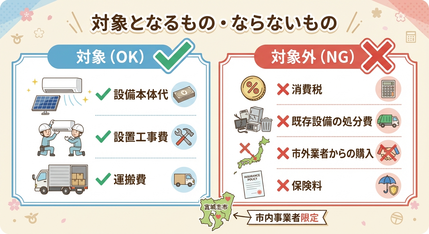 AI図解: 補助対象・対象外の仕分け（OK/NG判定）