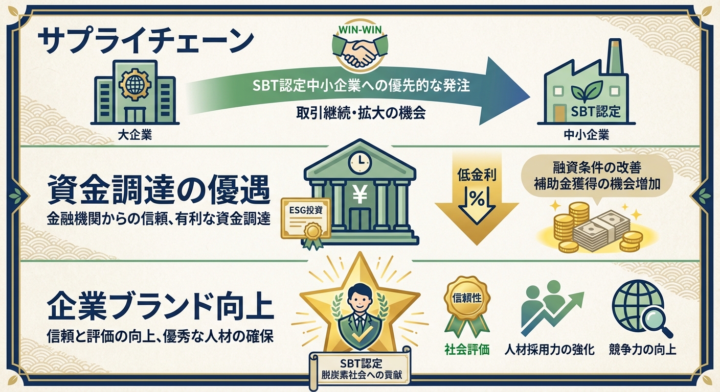 AI図解: 中小企業がSBT認定を取得する3つの経営的メリット