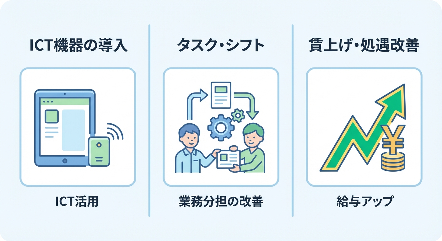 AI図解: 給付金が活用できる3つの主要カテゴリー