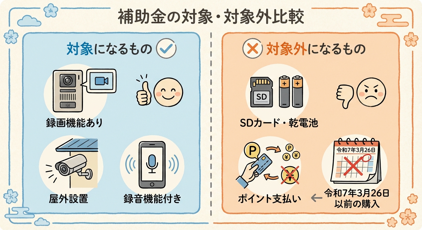 AI図解: 補助対象・対象外の判定チェックリスト