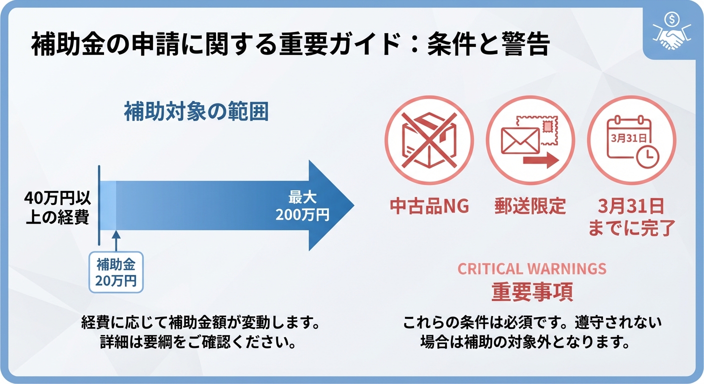 AI図解: 補助金受給の条件と金額シミュレーション