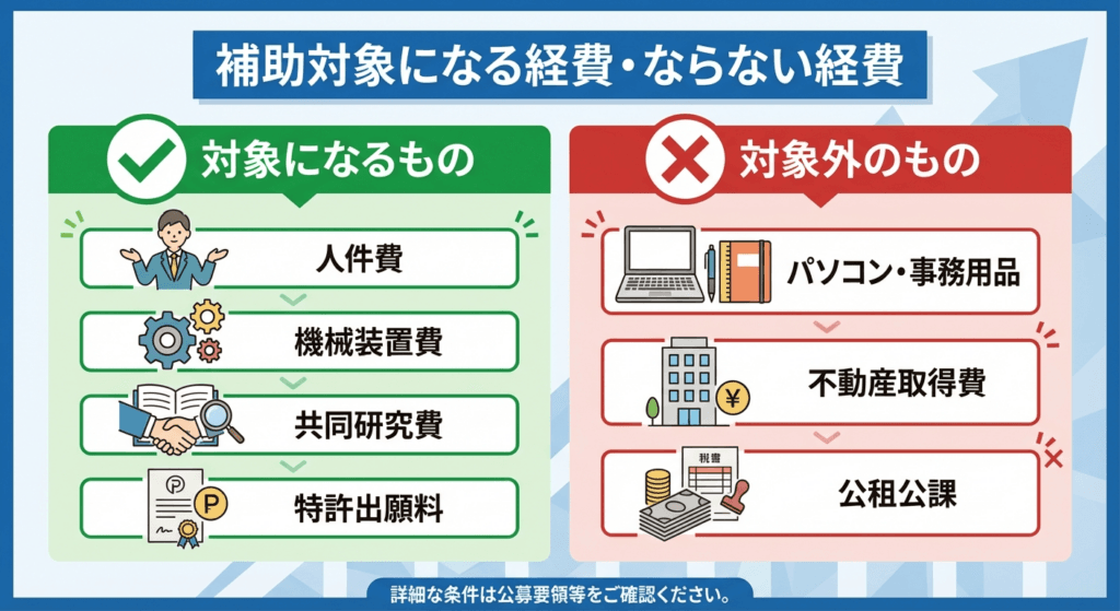 AI図解: 対象経費と対象外経費の比較図解