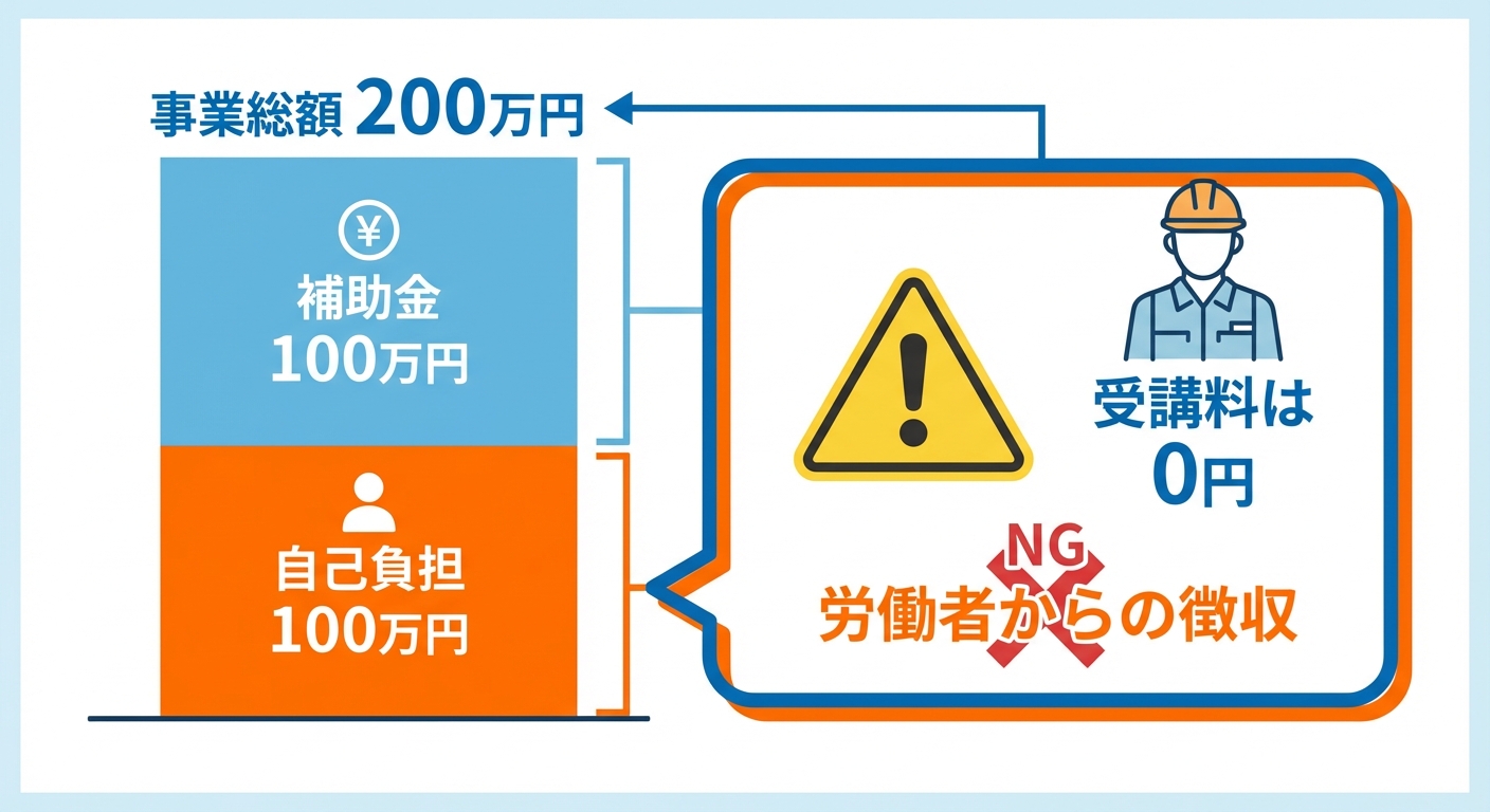 AI図解: 補助金額シミュレーションと費用徴収の禁止ルール