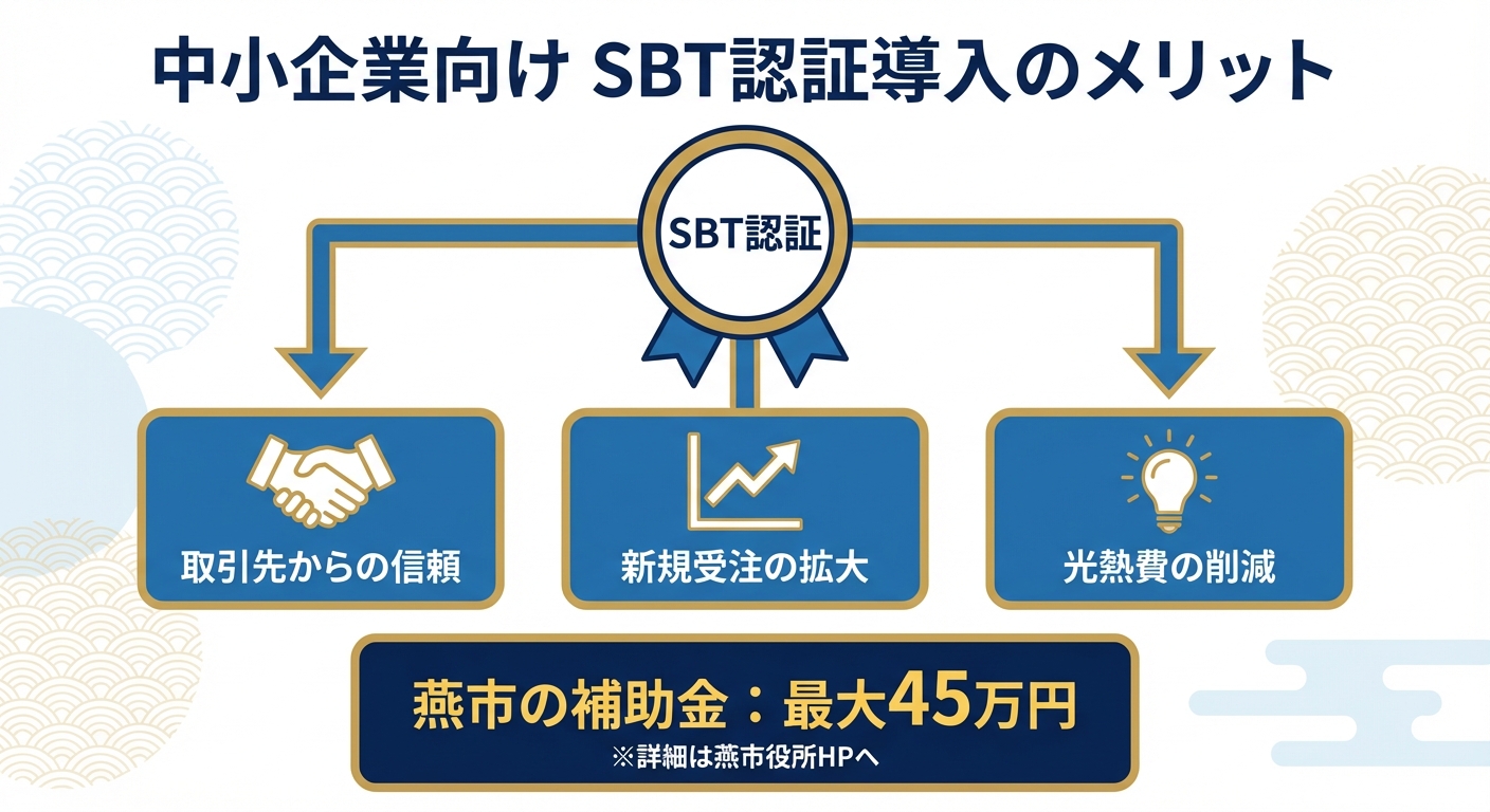 AI図解: SBT認証取得のメリットと補助金概要