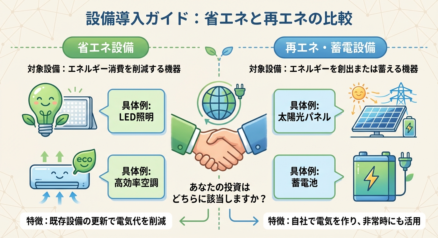 AI図解: 補助対象設備の2大カテゴリー分類