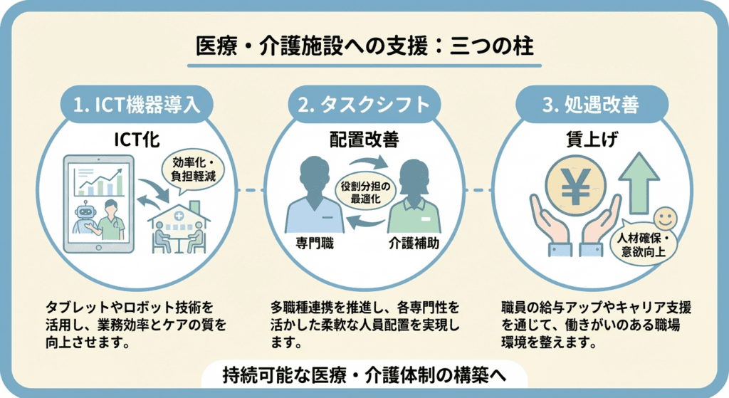 AI図解: 支援事業が対象とする3つの主要カテゴリ