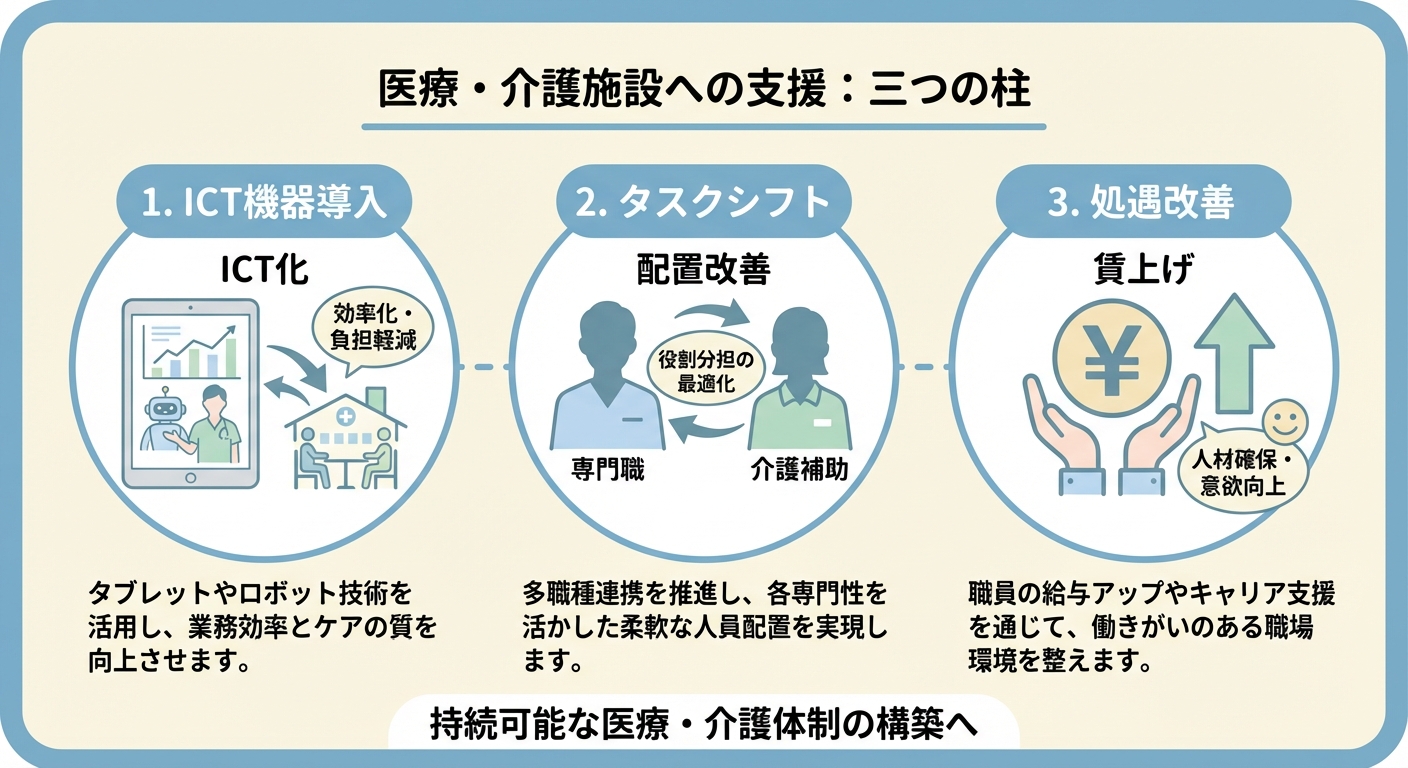 AI図解: 支援事業が対象とする3つの主要カテゴリ