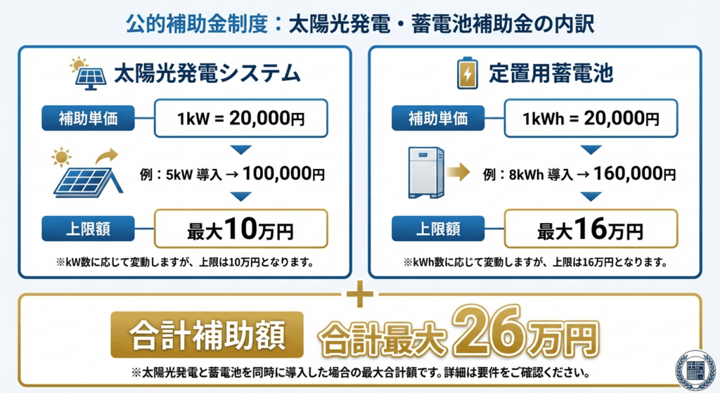 AI図解: 補助金額の内訳と合計シミュレーション