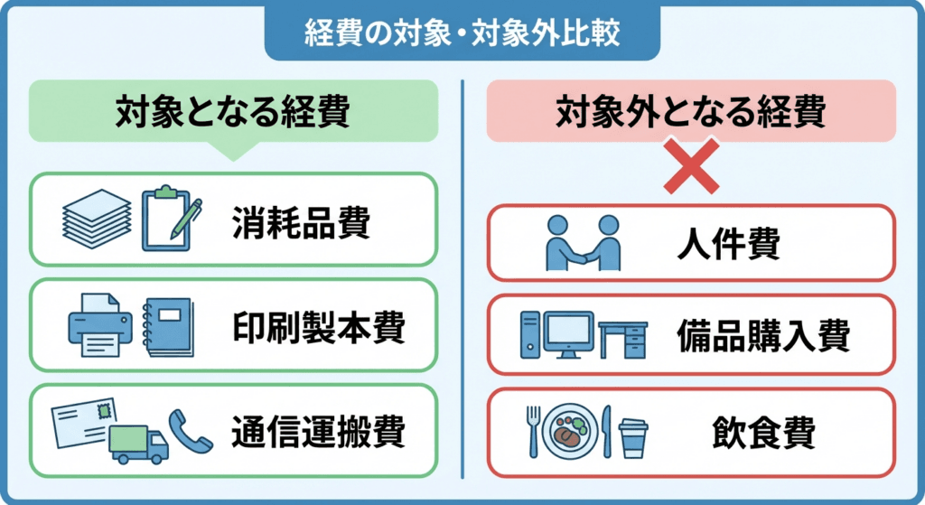 AI図解: 補助対象・対象外経費の仕分け図解