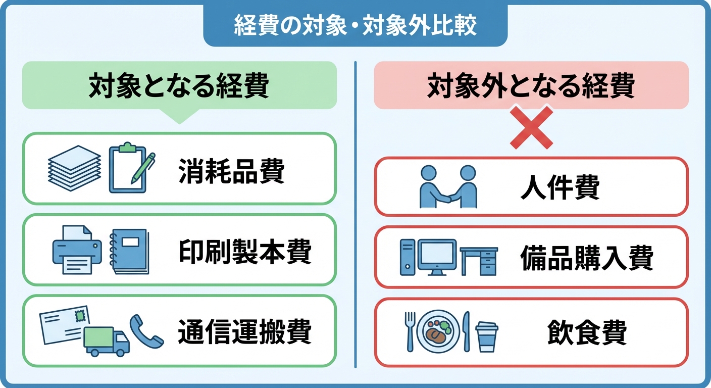 AI図解: 補助対象・対象外経費の仕分け図解