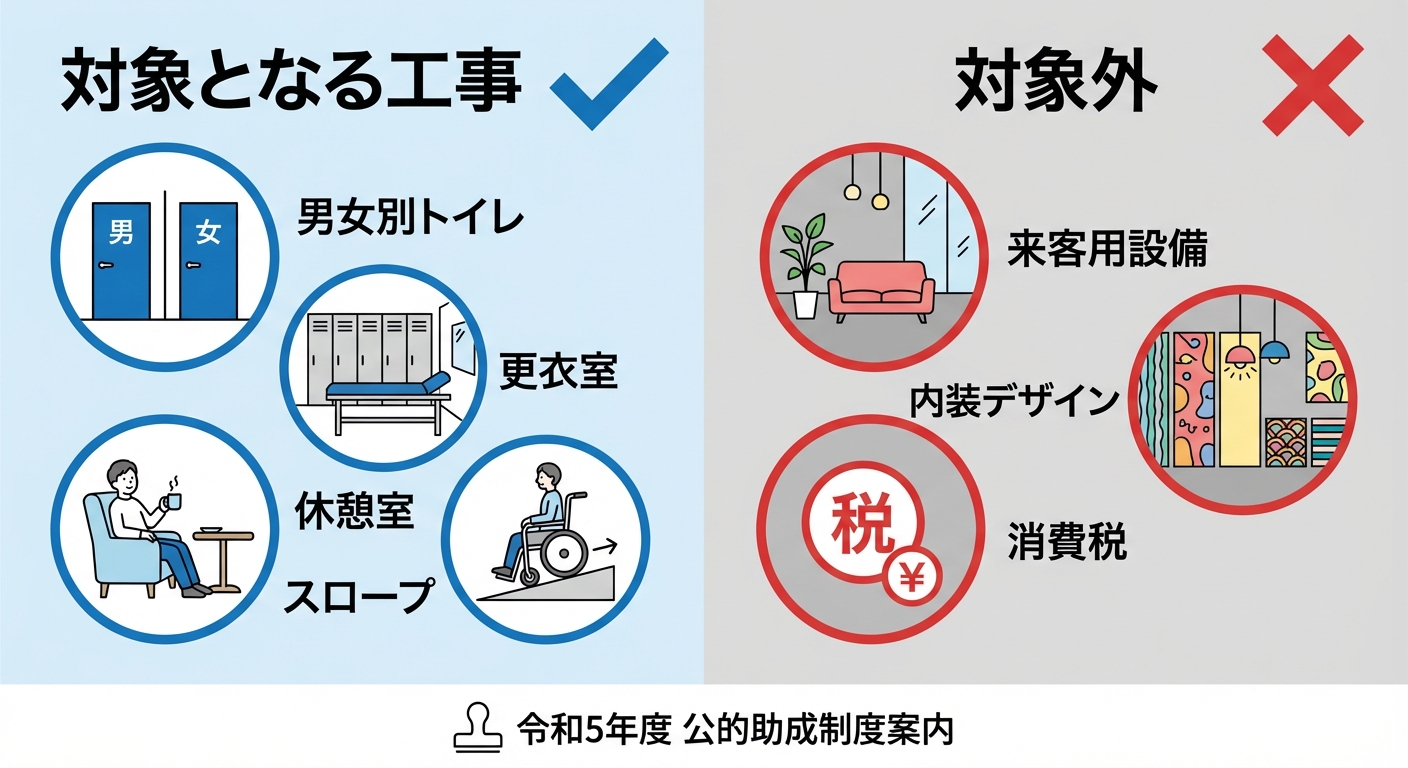 AI図解: 安中市補助金：対象工事と対象外の切り分け