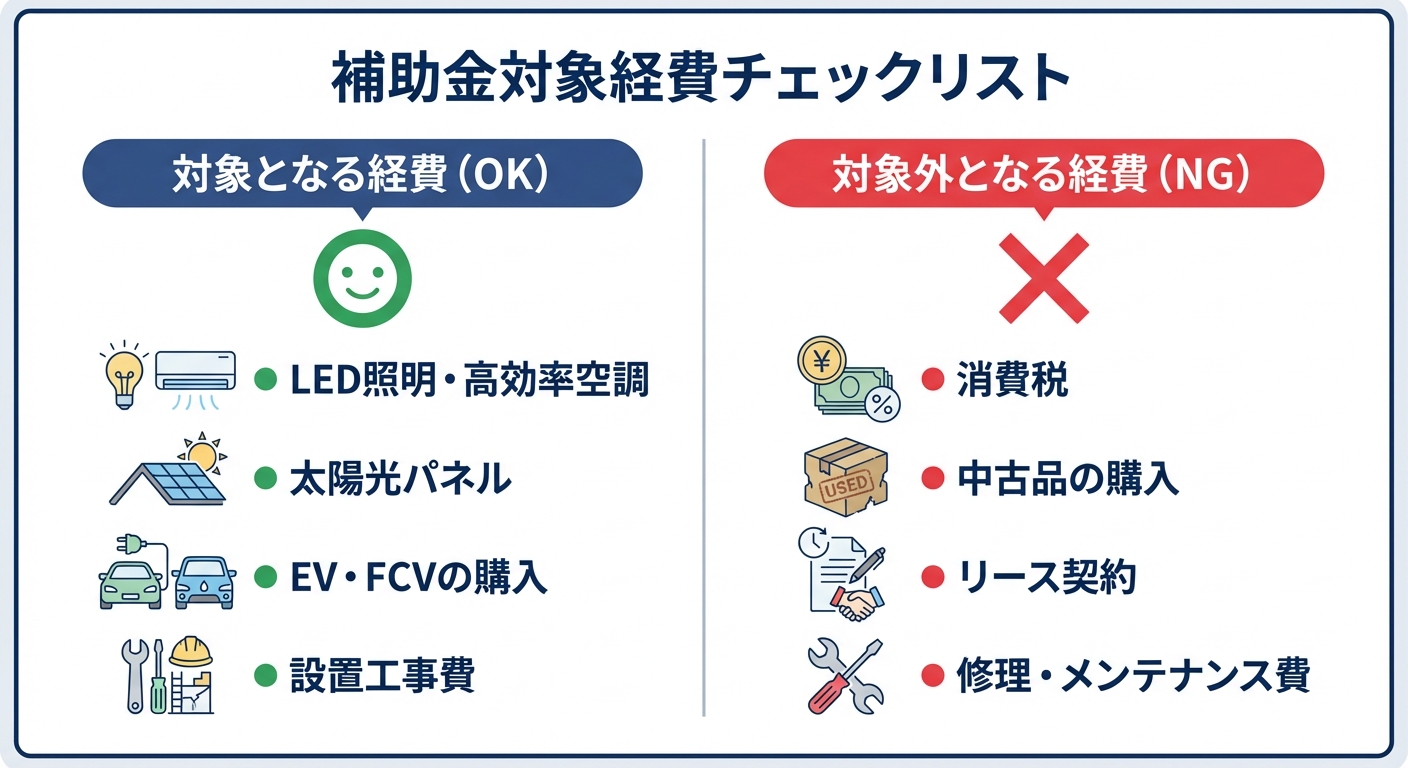 AI図解: 補助対象経費のOK/NG仕分けチェックリスト