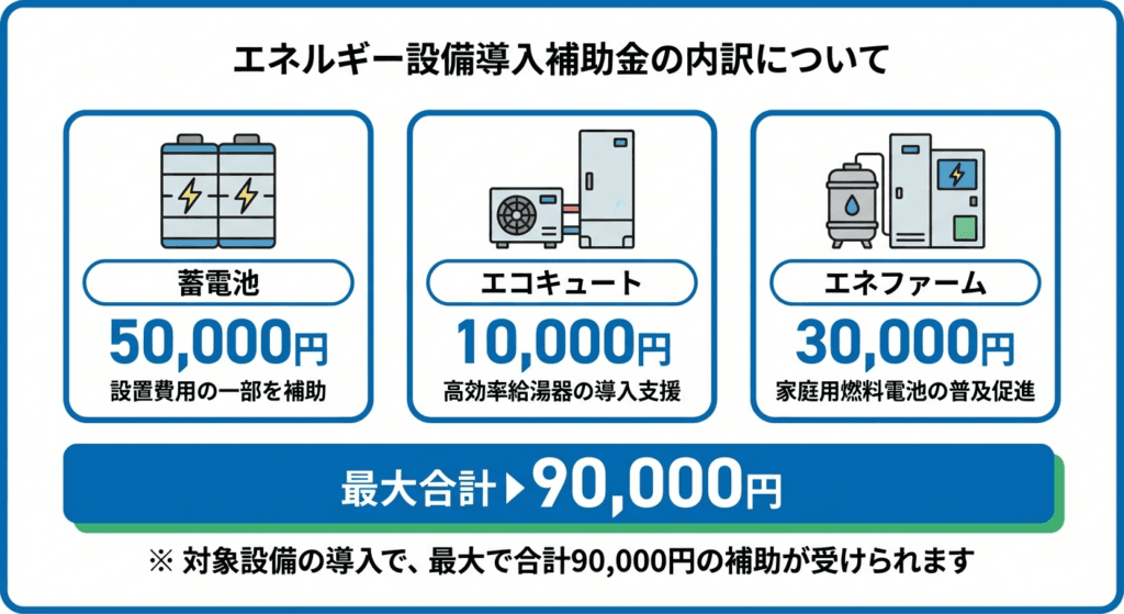 AI図解: 補助金額の内訳と最大合計額のシミュレーション