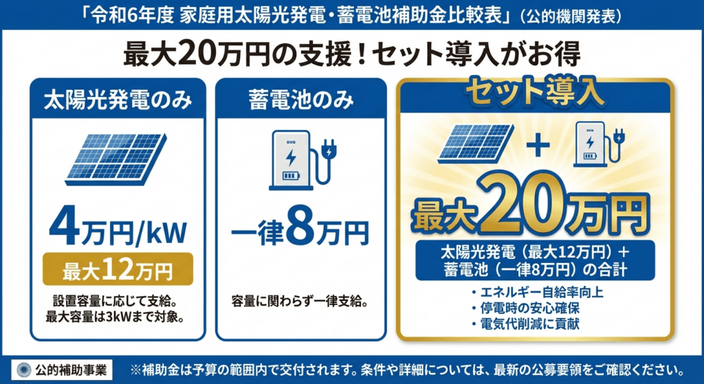 AI図解: 補助金額のシミュレーション（太陽光×蓄電池）