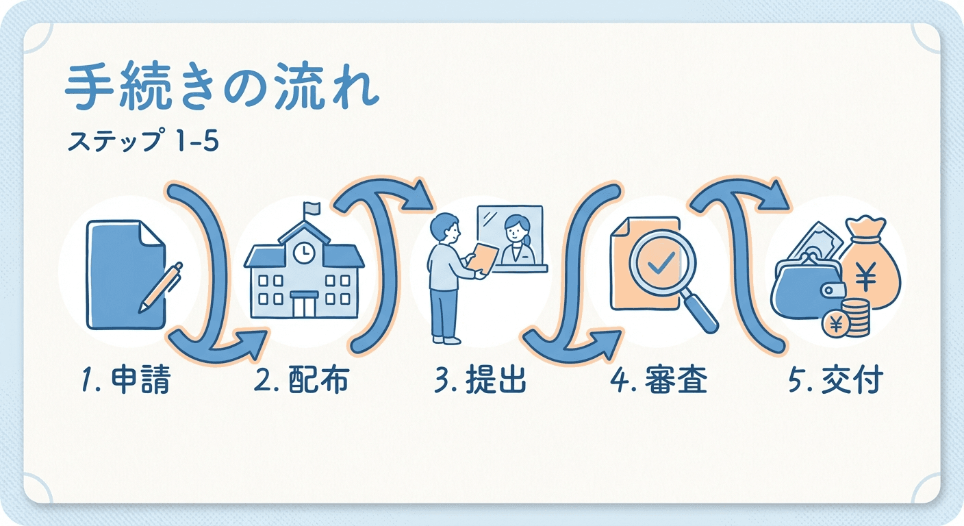 申請から受給までのフロー図
