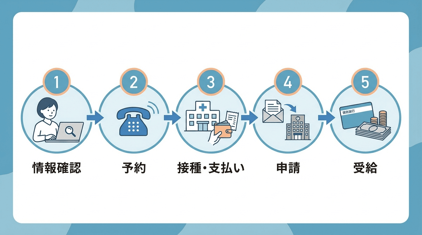 AI図解: 助成金申請から受取までの5ステップ・プロセス