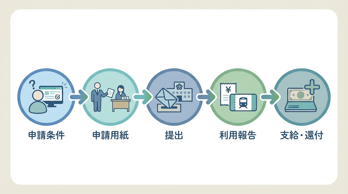 AI図解: 申請から補助金受領までの5ステップ