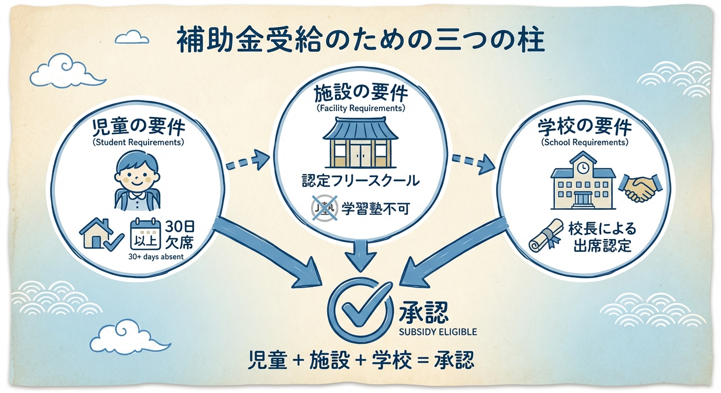 AI図解: 補助金受給のための3つの必須要件