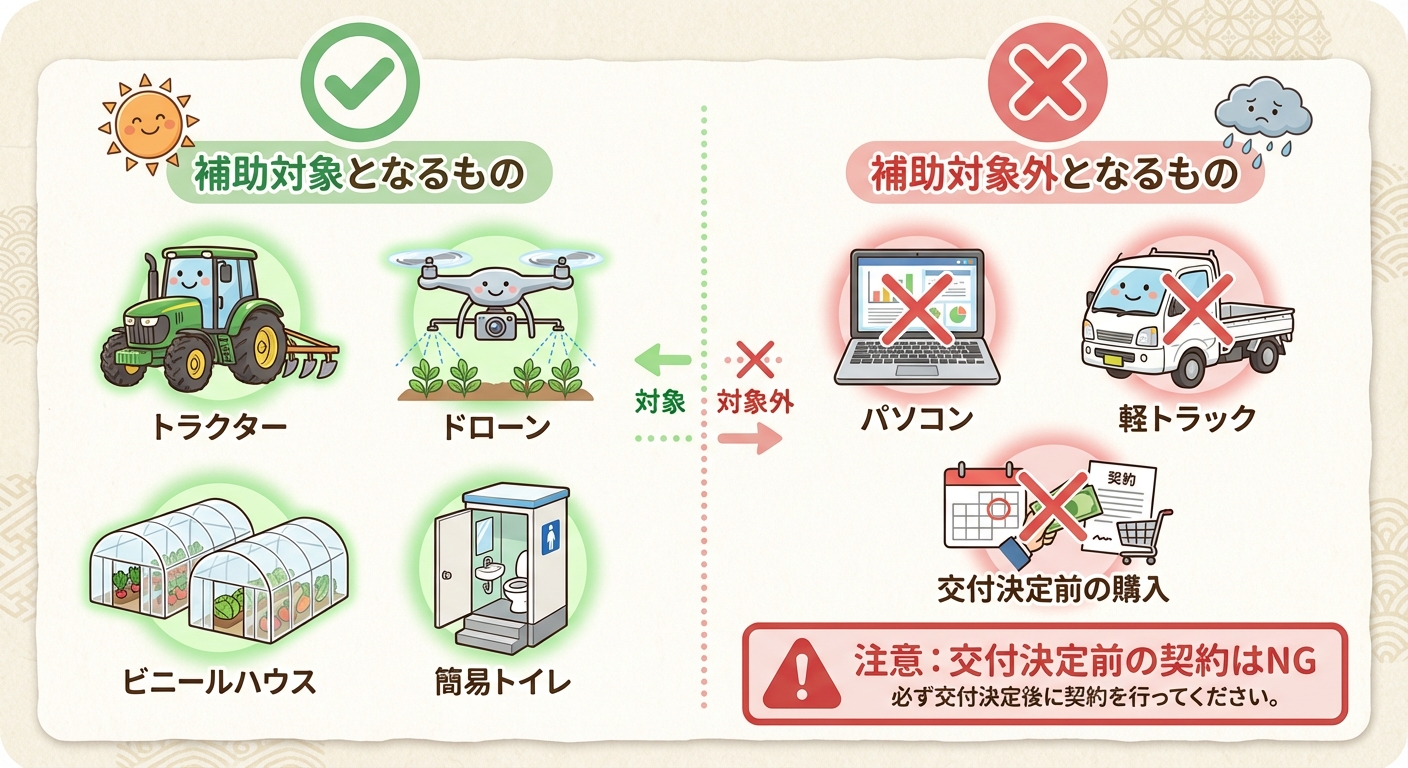 AI図解: 補助対象になる経費・ならない経費の境界線