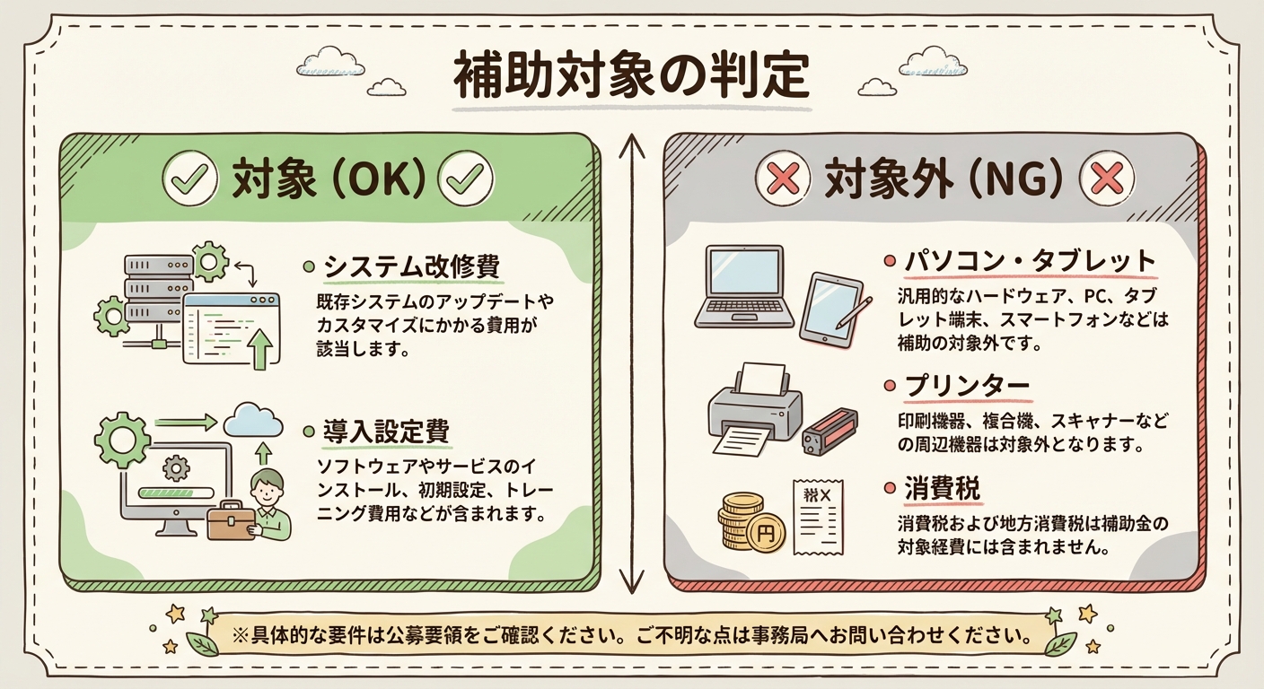 AI図解: 補助対象・対象外経費の早見表