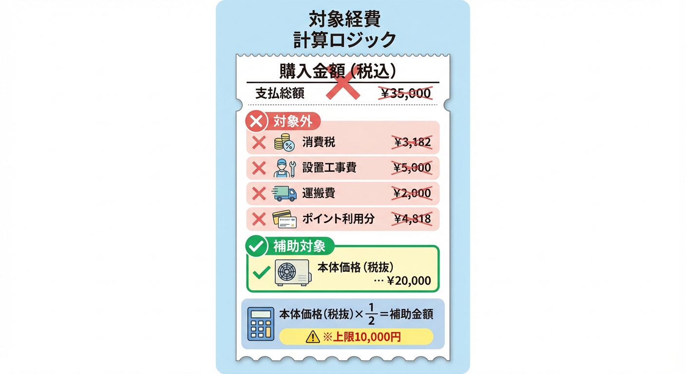 AI図解: 補助金対象経費の計算シミュレーション